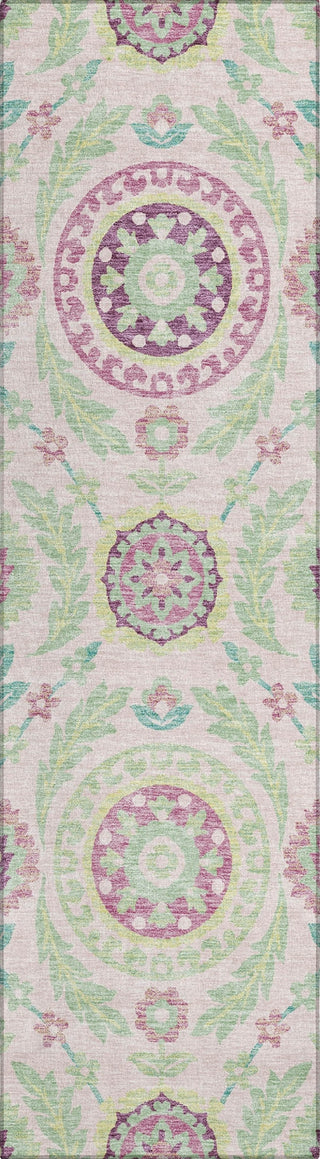 Piper Looms Chantille Floral ACN751 Pink Machine Washable Area Rug Runner Main Image