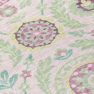 Piper Looms Chantille Floral ACN751 Pink Machine Washable Area Rug Swatch Image