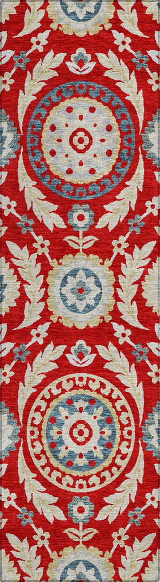 Piper Looms Chantille Floral ACN751 Red Machine Washable Area Rug Runner Main Image
