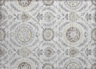 Piper Looms Chantille Floral ACN751 Silver Machine Washable Area Rug Scatter Main Image