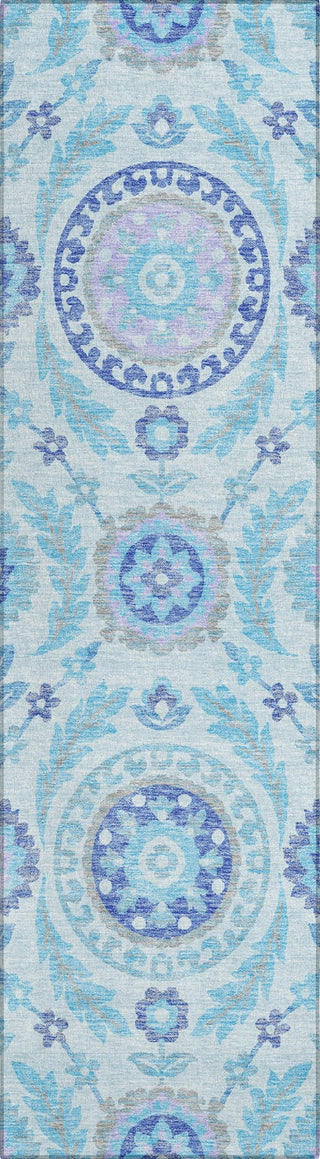 Piper Looms Chantille Floral ACN751 Sky Machine Washable Area Rug Runner Main Image