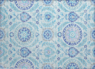 Piper Looms Chantille Floral ACN751 Sky Machine Washable Area Rug Scatter Main Image