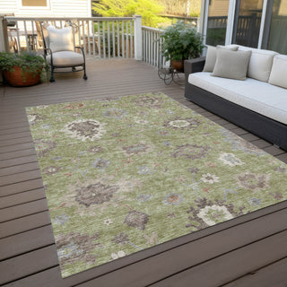 Piper Looms Chantille Oushak ACN753 Aloe Machine Washable Area Rug Outdoor Lifestyle Image Feature