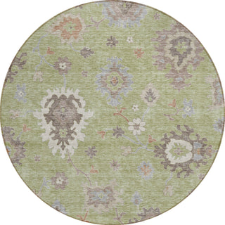 Piper Looms Chantille Oushak ACN753 Aloe Machine Washable Area Rug Round Main Image