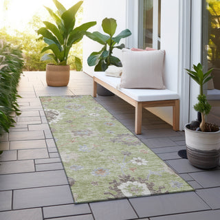 Piper Looms Chantille Oushak ACN753 Aloe Machine Washable Area Rug Runner Outdoor Lifestyle Image Feature