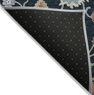 Piper Looms Chantille Oushak ACN753 Black Machine Washable Area Rug Backing Image