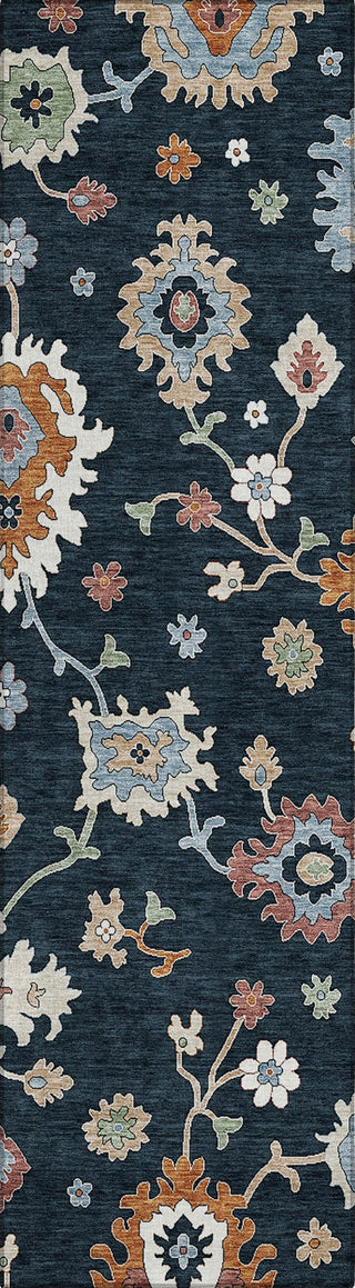 Piper Looms Chantille Oushak ACN753 Black Machine Washable Area Rug Runner Main Image