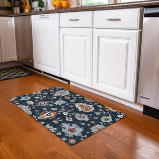 Piper Looms Chantille Oushak ACN753 Black Machine Washable Area Rug Scatter Lifestyle Image Feature