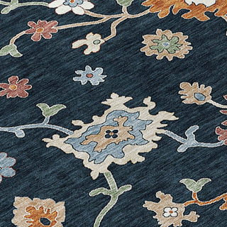 Piper Looms Chantille Oushak ACN753 Black Machine Washable Area Rug Swatch Image