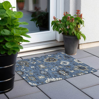 Piper Looms Chantille Oushak ACN753 Blue Machine Washable Area Rug Scatter Outdoor Lifestyle Image Feature