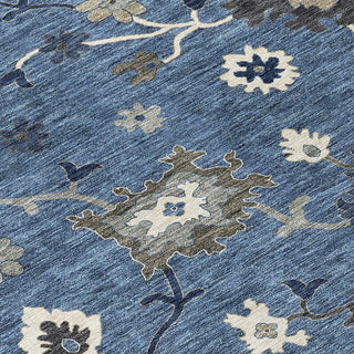 Piper Looms Chantille Oushak ACN753 Blue Machine Washable Area Rug Swatch Image