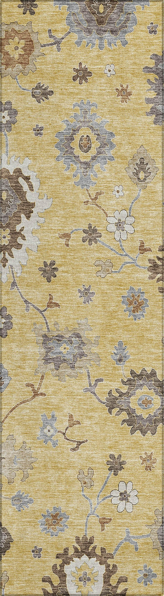 Piper Looms Chantille Oushak ACN753 Gold Machine Washable Area Rug Runner Main Image