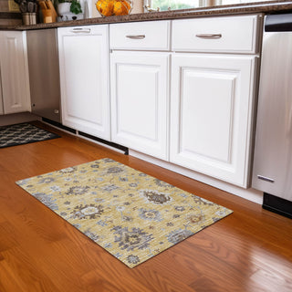Piper Looms Chantille Oushak ACN753 Gold Machine Washable Area Rug Scatter Lifestyle Image Feature