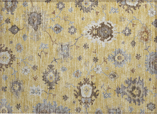Piper Looms Chantille Oushak ACN753 Gold Machine Washable Area Rug Scatter Main Image