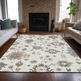 Piper Looms Chantille Oushak ACN753 Ivory Machine Washable Area Rug Lifestyle Image Feature