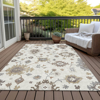 Piper Looms Chantille Oushak ACN753 Ivory Machine Washable Area Rug Outdoor Lifestyle Image Feature