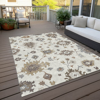 Piper Looms Chantille Oushak ACN753 Ivory Machine Washable Area Rug Outdoor Lifestyle Image Feature