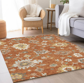 Piper Looms Chantille Oushak ACN753 Paprika Machine Washable Area Rug Lifestyle Image Feature
