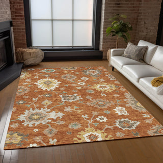 Piper Looms Chantille Oushak ACN753 Paprika Machine Washable Area Rug Lifestyle Image Feature