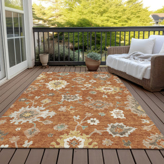 Piper Looms Chantille Oushak ACN753 Paprika Machine Washable Area Rug Outdoor Lifestyle Image Feature