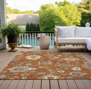 Piper Looms Chantille Oushak ACN753 Paprika Machine Washable Area Rug Outdoor Lifestyle Image Feature