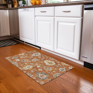 Piper Looms Chantille Oushak ACN753 Paprika Machine Washable Area Rug Scatter Lifestyle Image Feature