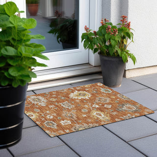 Piper Looms Chantille Oushak ACN753 Paprika Machine Washable Area Rug Scatter Outdoor Lifestyle Image Feature