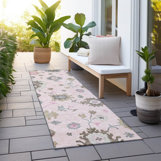 Piper Looms Chantille Oushak ACN753 Pink Machine Washable Area Rug Runner Outdoor Lifestyle Image Feature