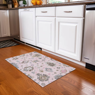 Piper Looms Chantille Oushak ACN753 Pink Machine Washable Area Rug Scatter Lifestyle Image Feature