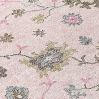 Piper Looms Chantille Oushak ACN753 Pink Machine Washable Area Rug Swatch Image