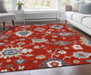 Piper Looms Chantille Oushak ACN753 Red Machine Washable Area Rug Lifestyle Image Feature