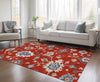 Piper Looms Chantille Oushak ACN753 Red Machine Washable Area Rug Lifestyle Image Feature
