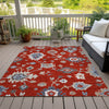 Piper Looms Chantille Oushak ACN753 Red Machine Washable Area Rug Outdoor Lifestyle Image Feature