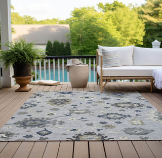 Piper Looms Chantille Oushak ACN753 Silver Machine Washable Area Rug Outdoor Lifestyle Image Feature