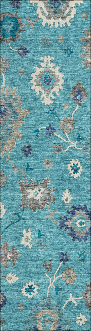 Piper Looms Chantille Oushak ACN753 Teal Machine Washable Area Rug Runner Main Image