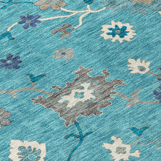 Piper Looms Chantille Oushak ACN753 Teal Machine Washable Area Rug Swatch Image