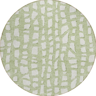 Piper Looms Chantille Squares ACN754 Aloe Machine Washable Area Rug Round Main Image