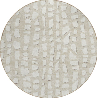 Piper Looms Chantille Squares ACN754 Beige Machine Washable Area Rug Round Main Image