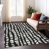 Piper Looms Chantille Squares ACN754 Black Machine Washable Area Rug Lifestyle Image Feature