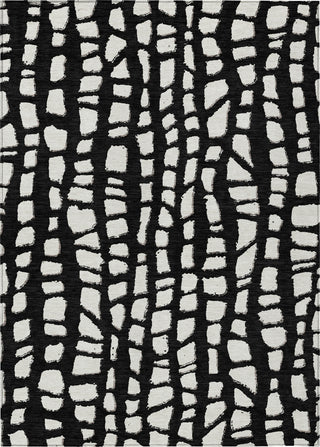 Piper Looms Chantille Squares ACN754 Black Machine Washable Area Rug main image