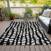 Piper Looms Chantille Squares ACN754 Black Machine Washable Area Rug Outdoor Lifestyle Image Feature