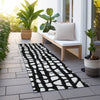 Piper Looms Chantille Squares ACN754 Black Machine Washable Area Rug Runner Outdoor Lifestyle Image Feature
