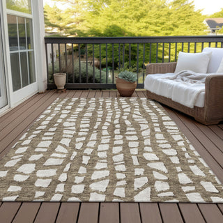Piper Looms Chantille Squares ACN754 Brown Machine Washable Area Rug Outdoor Lifestyle Image Feature