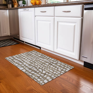 Piper Looms Chantille Squares ACN754 Brown Machine Washable Area Rug Scatter Lifestyle Image Feature