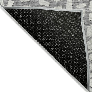 Piper Looms Chantille Squares ACN754 Gray Machine Washable Area Rug Backing Image