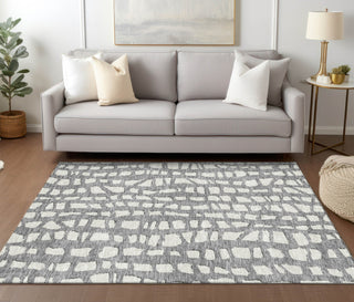 Piper Looms Chantille Squares ACN754 Gray Machine Washable Area Rug Lifestyle Image Feature