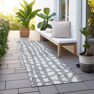 Piper Looms Chantille Squares ACN754 Gray Machine Washable Area Rug Runner Outdoor Lifestyle Image Feature