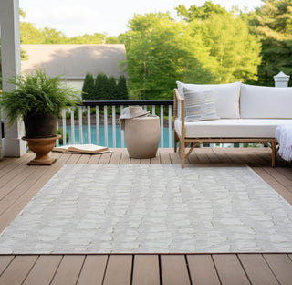 Piper Looms Chantille Squares ACN754 Ivory Machine Washable Area Rug Outdoor Lifestyle Image Feature