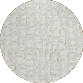 Piper Looms Chantille Squares ACN754 Ivory Machine Washable Area Rug Round Main Image