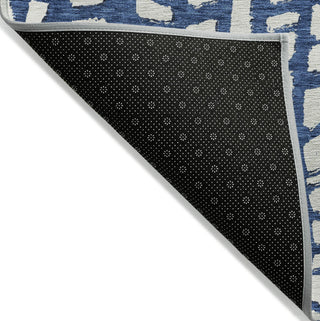 Piper Looms Chantille Squares ACN754 Navy Machine Washable Area Rug Backing Image